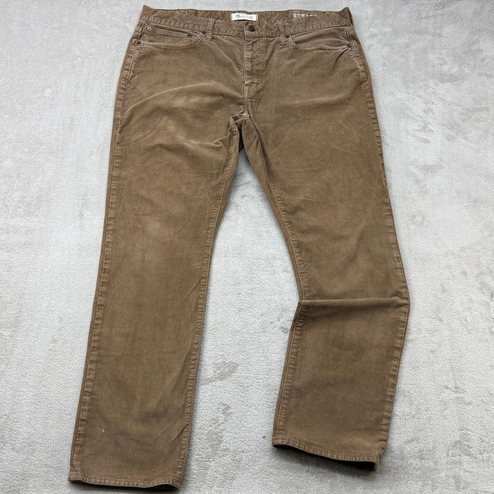 Madewell Corduroy Pants Mens 34x32 Tan Brown Straight Preppy Cotton Casual
